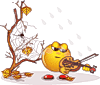 Осень Смайлик играет на скрипке у осеннего дерева аватар