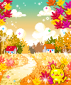 Осень Осень, на лесной полянке желтый зайка аватар