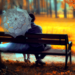 Осень Пара влюбленных на скамейке в осеннем парке аватар