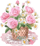 Букеты цветов Корзина с розовыми розами и ромашками аватар