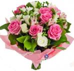 Букеты цветов Букет из белых и розовых роз аватар