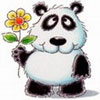 Панды Панда с желтым цветком аватар