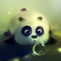 Панды Панда смотрит на падающую каплю воды аватар