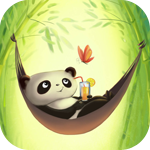 Панды Панда лежит в гамаке, наблюдая за бабочкой аватар