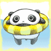 Панды Панда на спасательном круге в воде аватар