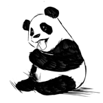 Панды Панда сидит и показывает язык аватар