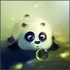 Панды Панда наблюдает за пузыриком аватар