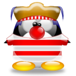Пингвины Пингвин - клоун с желтой шапкой и красным носом аватар