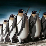 Пингвины Армия пингвинов с винтовками, обвешанная лентами патронов аватар