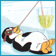Пингвины Пингвин блаженно посасывает коктейль через соломинку аватар