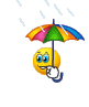 Погода Смайлик под пестрым зонтиком аватар