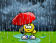 Погода Смайлик под красным зонтом в ливень аватар