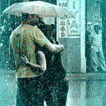 Погода Пара с зонтиком под дождем аватар
