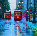 Погода Трамваи в городе дождливым утром аватар
