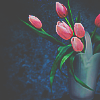 Цветы Розовые тюльпаны в сером ведерке аватар