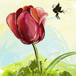 Цветы Маленькая фея кружит над тюльпаном аватар