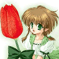 Цветы Аниме девочка с тюльпаном аватар