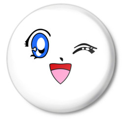 Приветствия Веселый смайлик с голубыми глазами подмигнул аватар