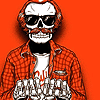 Привидения, скелеты, черти Скелет рокер с надписью на кулаках (hell yeah) аватар
