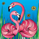 Птицы Нарисованные фламинго аватар