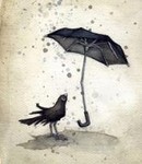 Птицы Ворон  зонтиком аватар