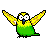 Птицы Желто-зеленый попугай расправил крылья аватар