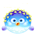 Разноцветные смайлы, пушистики Рыбка-смайлик симпатичная аватар