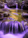 Водопады, реки Желто-сиреневый водопад аватар