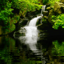 Водопады, реки Озеро с водопадом аватар