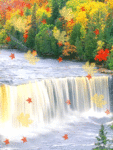 Водопады, реки Осенний водопад аватар