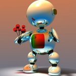 Роботы Робот с букетом красных цветов аватар