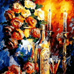 Салют, свечи, фонари Романтический вечер при свечах, картина маслом аватар