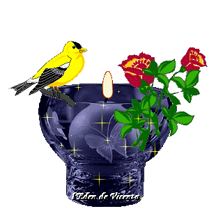 Цветы, свеча , птица