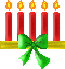 Салют, свечи, фонари 5 красных свечек с зеленым бантиком аватар