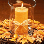 Салют, свечи, фонари Желтая свеча в стеклянной вазе аватар