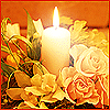 Салют, свечи, фонари Горящая свеча среди цветов аватар