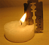 Салют, свечи, фонари Лезвие бритвы пронзает свечу аватар