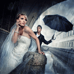 Свадьба Невеста ждет жениха под дождем аватар
