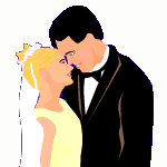 Свадьба Невеста целует жениха аватар