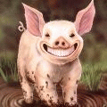 Свинки, поросята Свинья радостно копается в грязи аватар