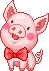 Свинки, поросята Поросенок с красным бантом аватар