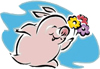 Свинки, поросята Свинка с цветами аватар