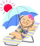 Свинки, поросята Свинка под зонтиком отдыхает на пляже аватар