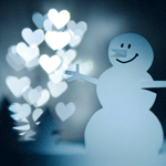 Сердце, сердечко Бумажный снеговик и блики-сердечки аватар