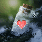 Сердце, сердечко Баночка с сердечком на заснеженной лапе сосны аватар