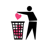 Сердце, сердечко Человек выкидывает сердце в мусорное ведро аватар