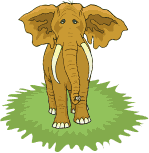 Слоники Коричневый слоник с большими бивнями аватар