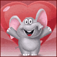 Слоники Слонёнок на фоне сердца аватар