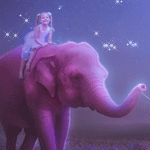 Слоники Девочка на розовом слоне аватар