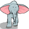 Слоники Слон серый с большими розовыми ушами аватар